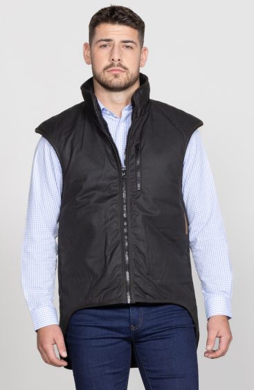Oilskin Brown Wool Lined Vest