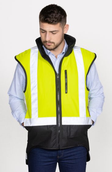 Oilskin Yellow Fur Lined Vest