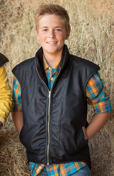 Oilskin Black Fur Lined Children's Vest