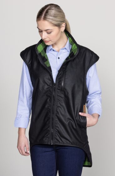 Oilskin Green Wool Lined Province Vest