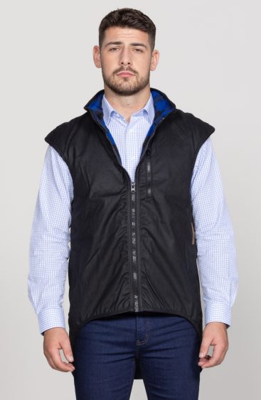 Oilskin Blue Wool Lined Province Vest