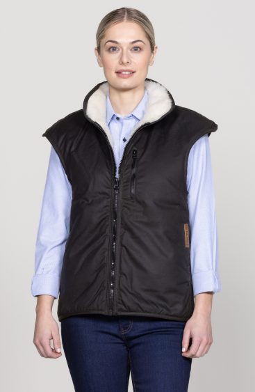 Oilskin Brown 'Shearling' Lined Vest (no tail)